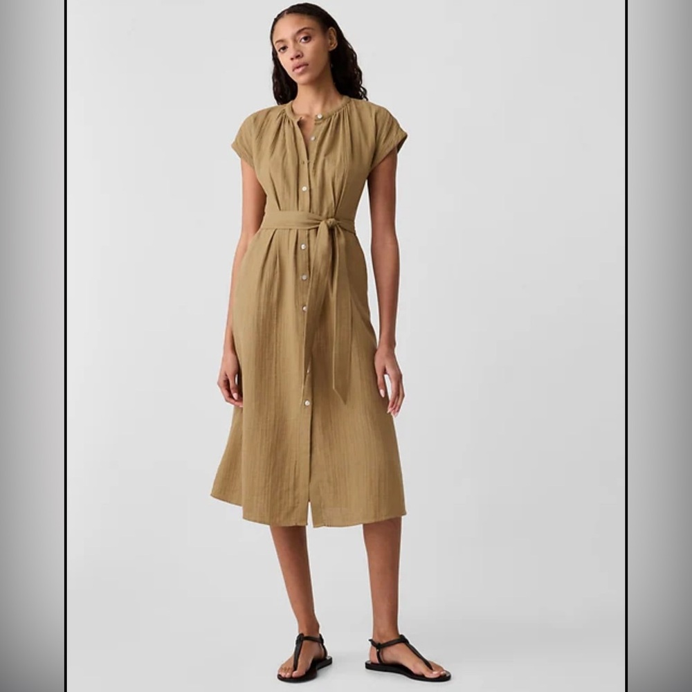 GAP Gauze Midi Shirtdress